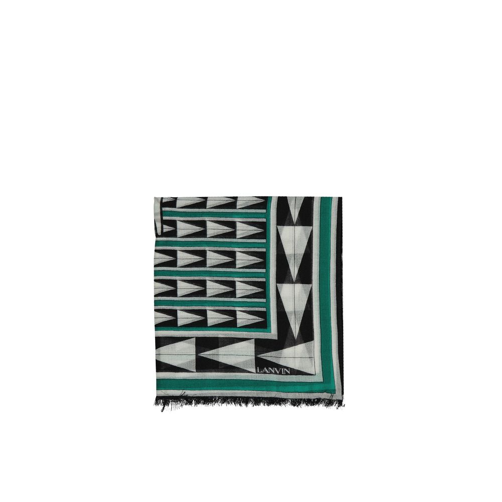 Lanvin Multicoloured Geo Pattern Wool Scarf
