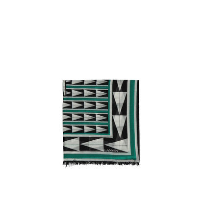 Lanvin Multicoloured Geo Pattern Wool Scarf