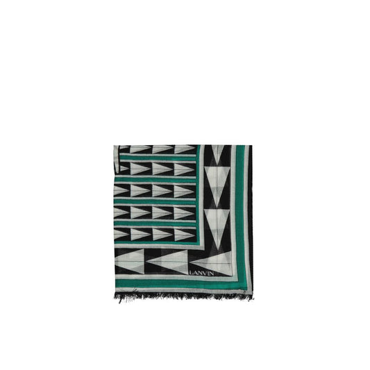 Lanvin Multicoloured Geo Pattern Wool Scarf
