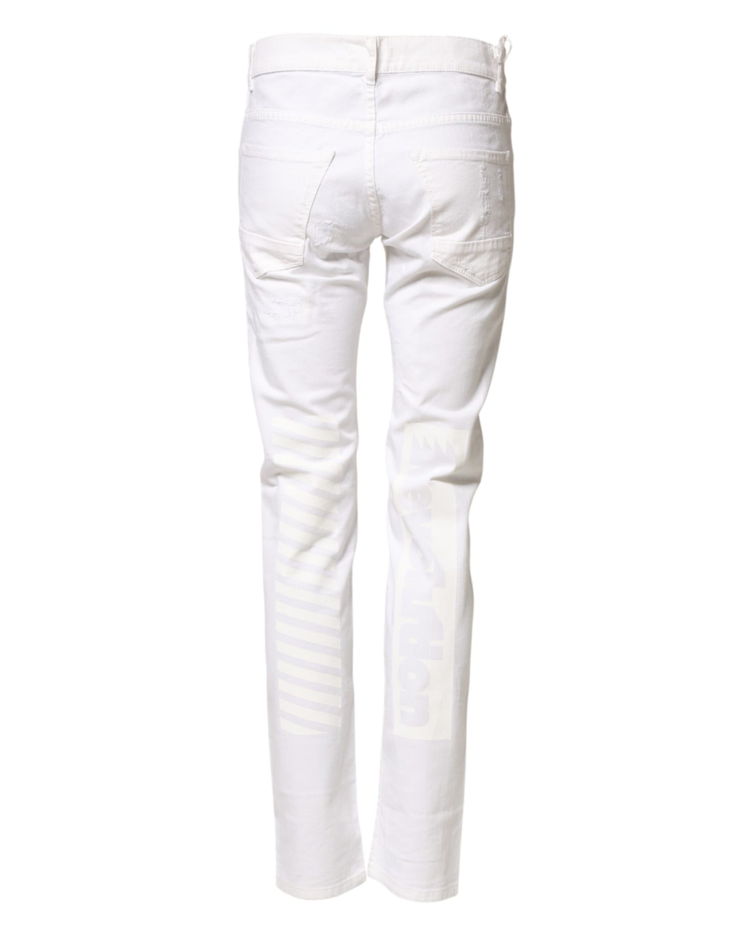 Daniele Alessandrini White Cotton Stretch Skinny Denim Jeans