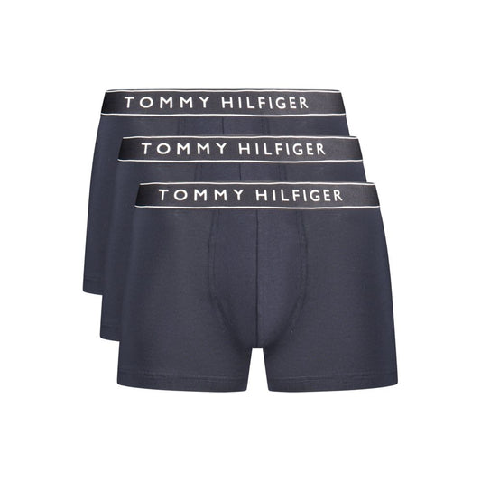 Tommy Hilfiger Blu Cotton Men's Boxer Shorts - Tri-Pack