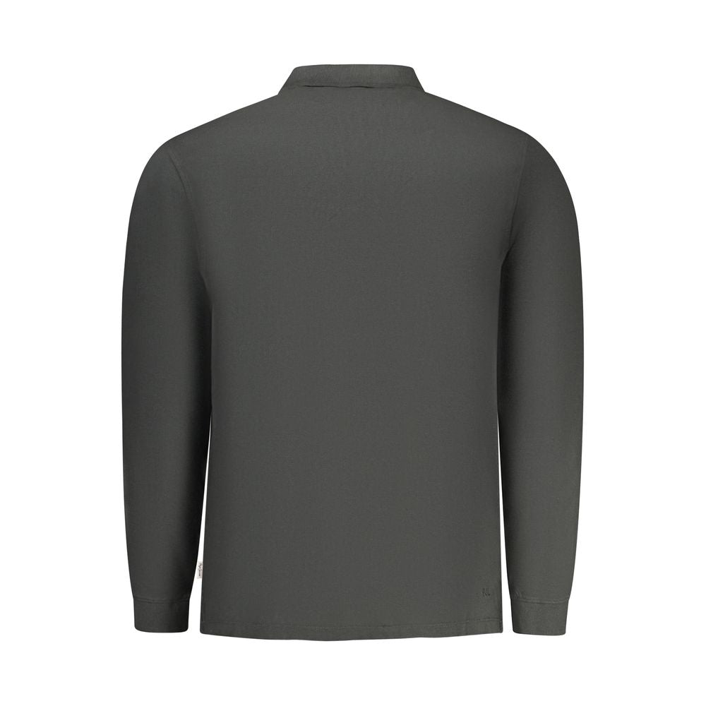 Pepe Jeans Black Cotton Long-Sleeved Polo Shirt