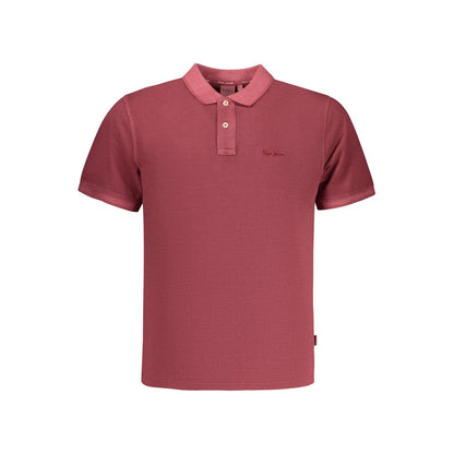 Pepe Jeans Red Cotton Polo Shirt - Sustainable Style Meets Modern Design