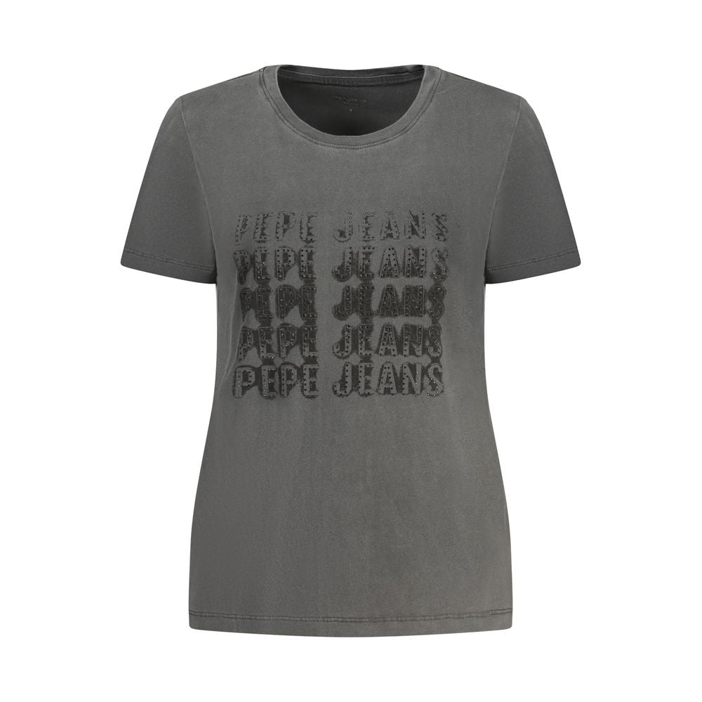 Pepe Jeans Black Cotton Sportswear T-Shirt