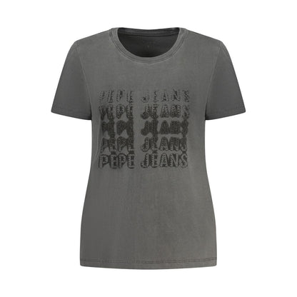 Pepe Jeans Black Cotton Sportswear T-Shirt