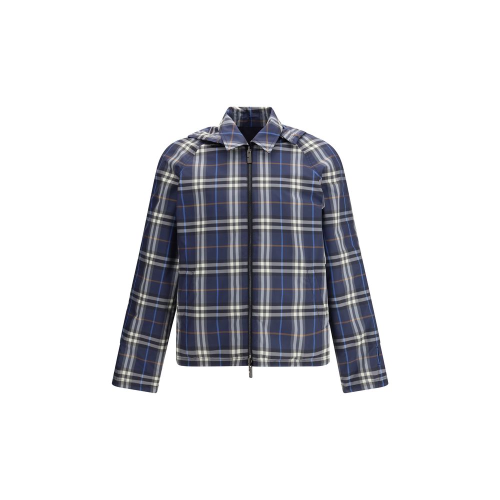 Burberry Blue Reversible Check Lightweight Jacket