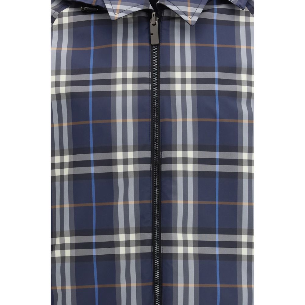 Burberry Blue Reversible Check Lightweight Jacket