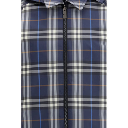 Burberry Blue Reversible Check Lightweight Jacket