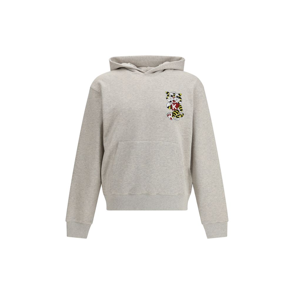 Kenzo Gray Cotton Sweatshirt with Wild Tiger Embroidery