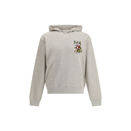 Kenzo Gray Cotton Sweatshirt with Wild Tiger Embroidery