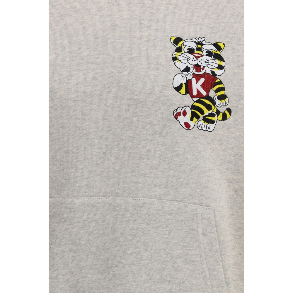 Kenzo Gray Cotton Sweatshirt with Wild Tiger Embroidery