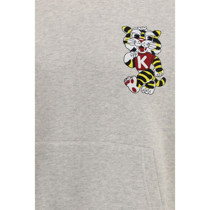 Kenzo Gray Cotton Sweatshirt with Wild Tiger Embroidery