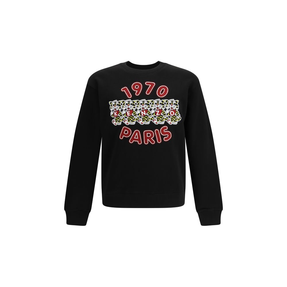 Kenzo Black Cotton Sweatshirt - Wild Tiger Embroidery