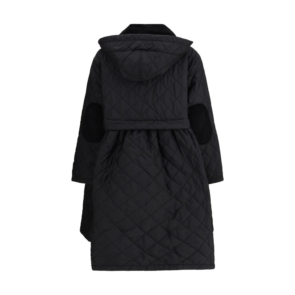 Barbour Black Polyester Quilt Hooded Coat