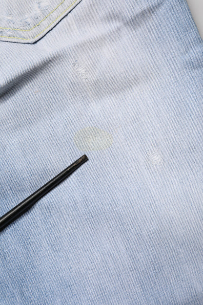 Dondup Light Blue Cotton Stretch Straight Denim Trouser Jeans