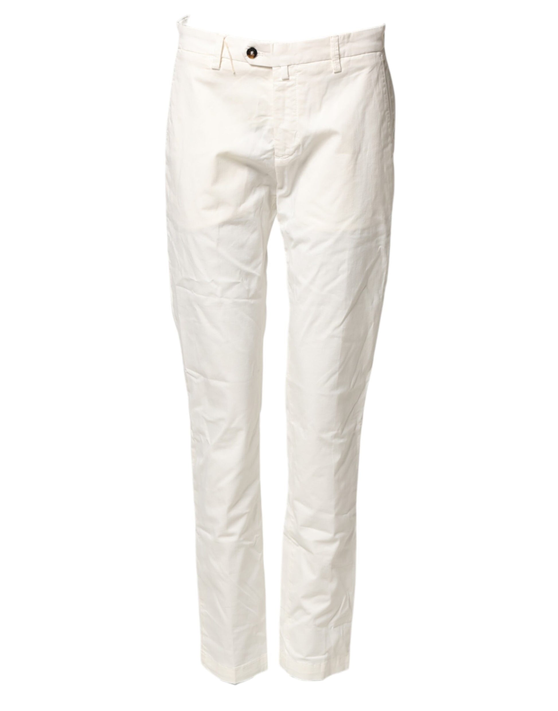 Briglia 1949 White Cotton Straight Fit Chino Trouser Pants