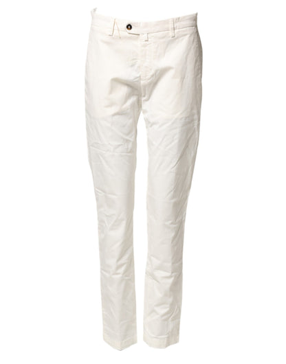 Briglia 1949 White Cotton Straight Fit Chino Trouser Pants