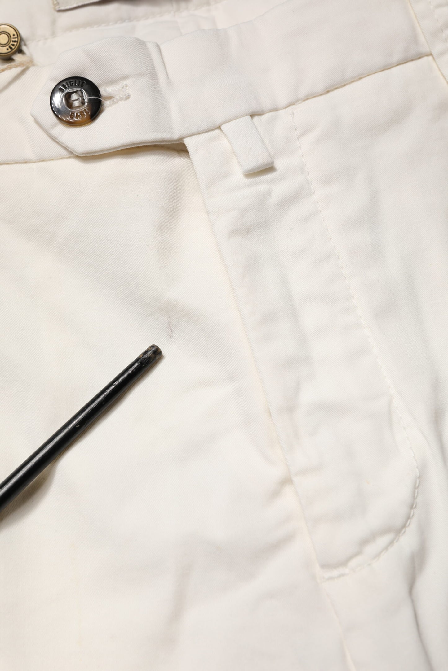 Briglia 1949 White Cotton Straight Fit Chino Trouser Pants