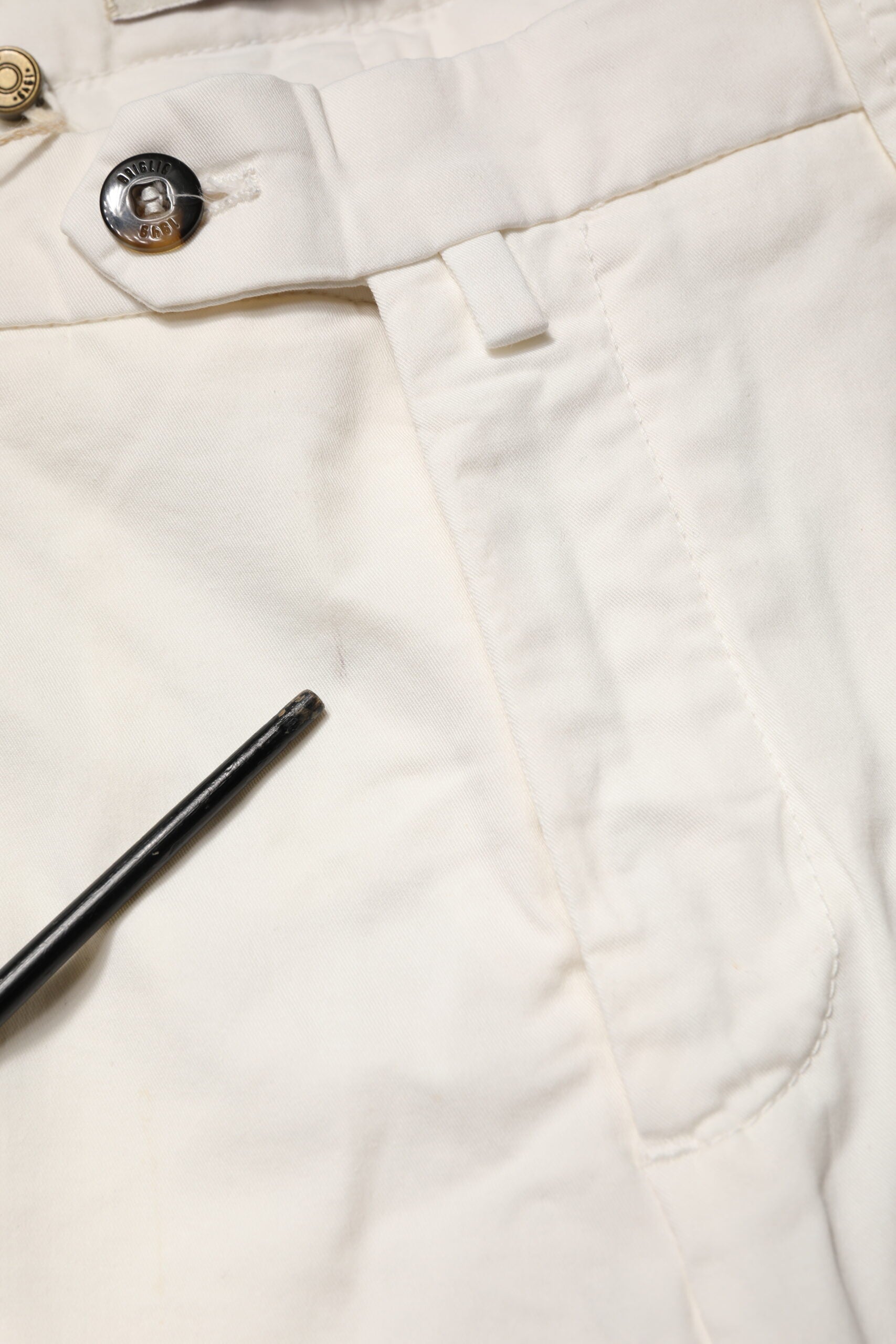 Briglia 1949 White Cotton Straight Fit Chino Trouser Pants