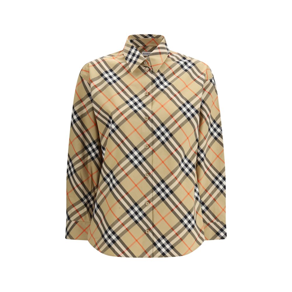 Burberry Check Beige Cotton Shirt