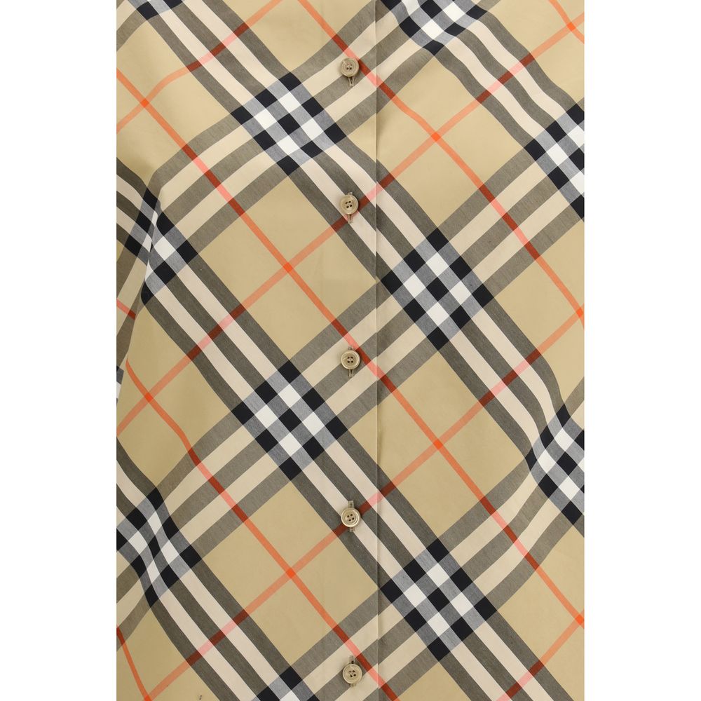 Burberry Check Beige Cotton Shirt