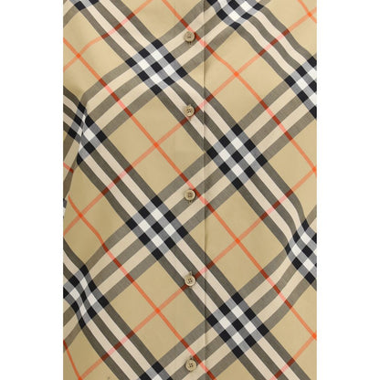 Burberry Check Beige Cotton Shirt