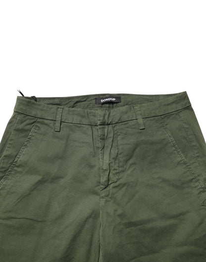 Dondup Dark Green Cotton Stretch Skinny Chino Trouser Pants