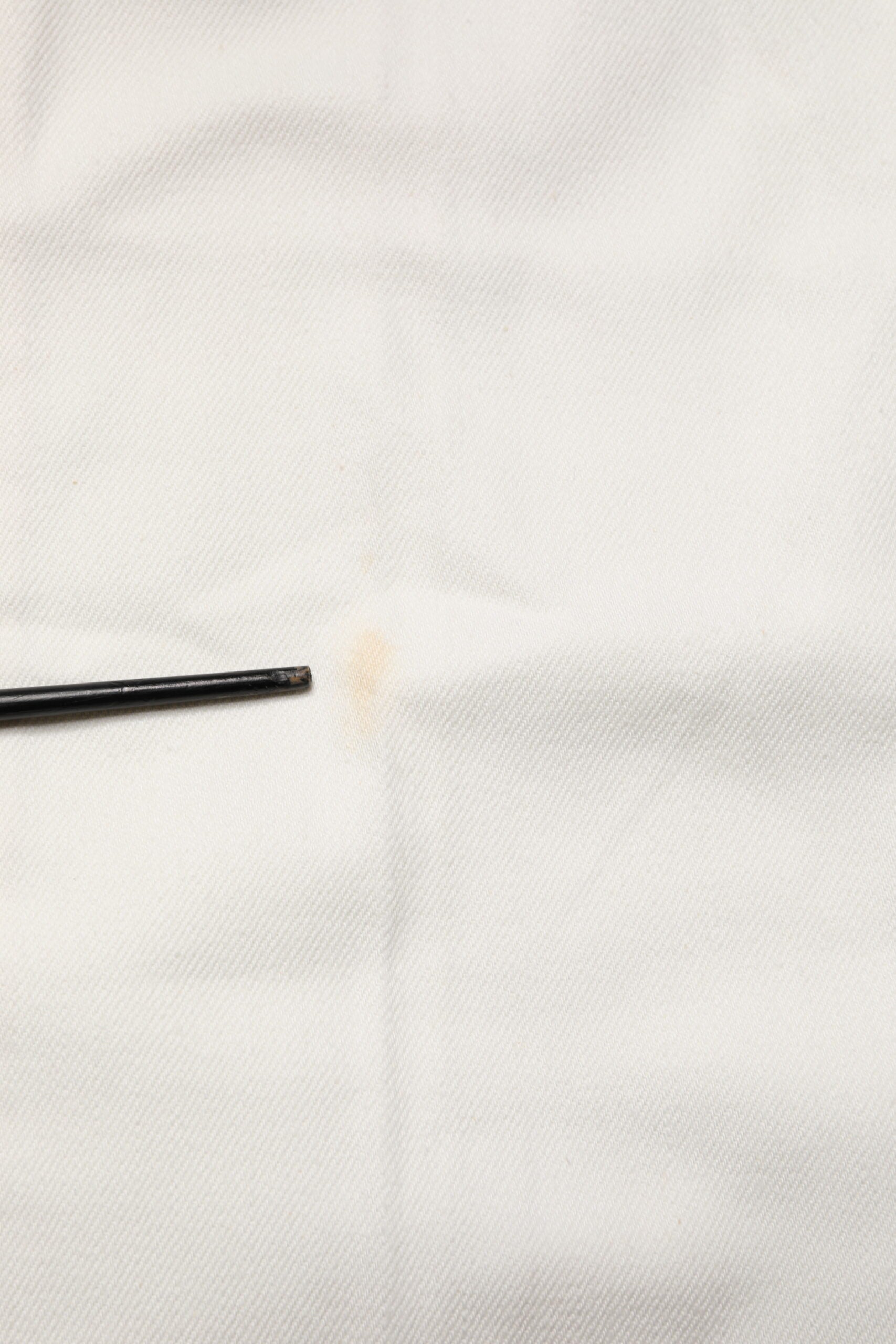 Fortela White Cotton Straight Denim Mid Waist Trouser Jeans