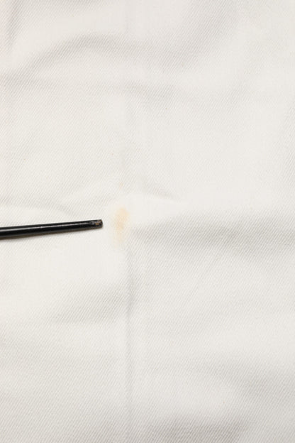 Fortela White Cotton Straight Denim Mid Waist Trouser Jeans