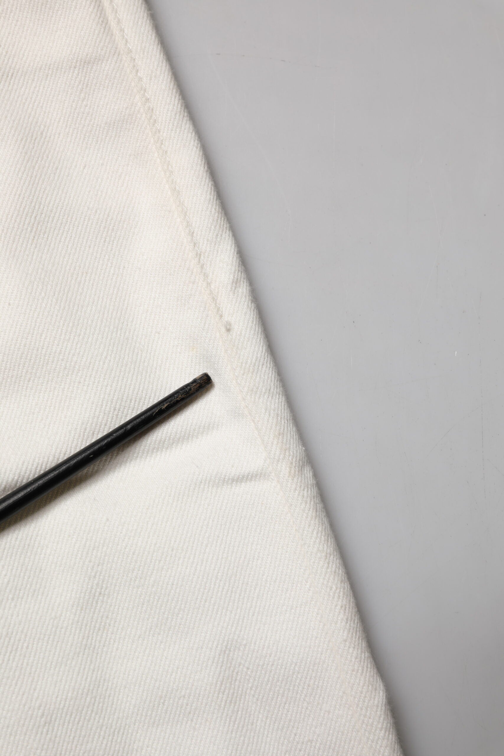 Fortela White Cotton Straight Denim Mid Waist Trouser Jeans