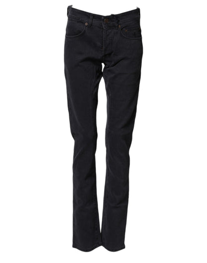 Siviglia Black Cotton Straight Fit Women Denim Trouser Jeans