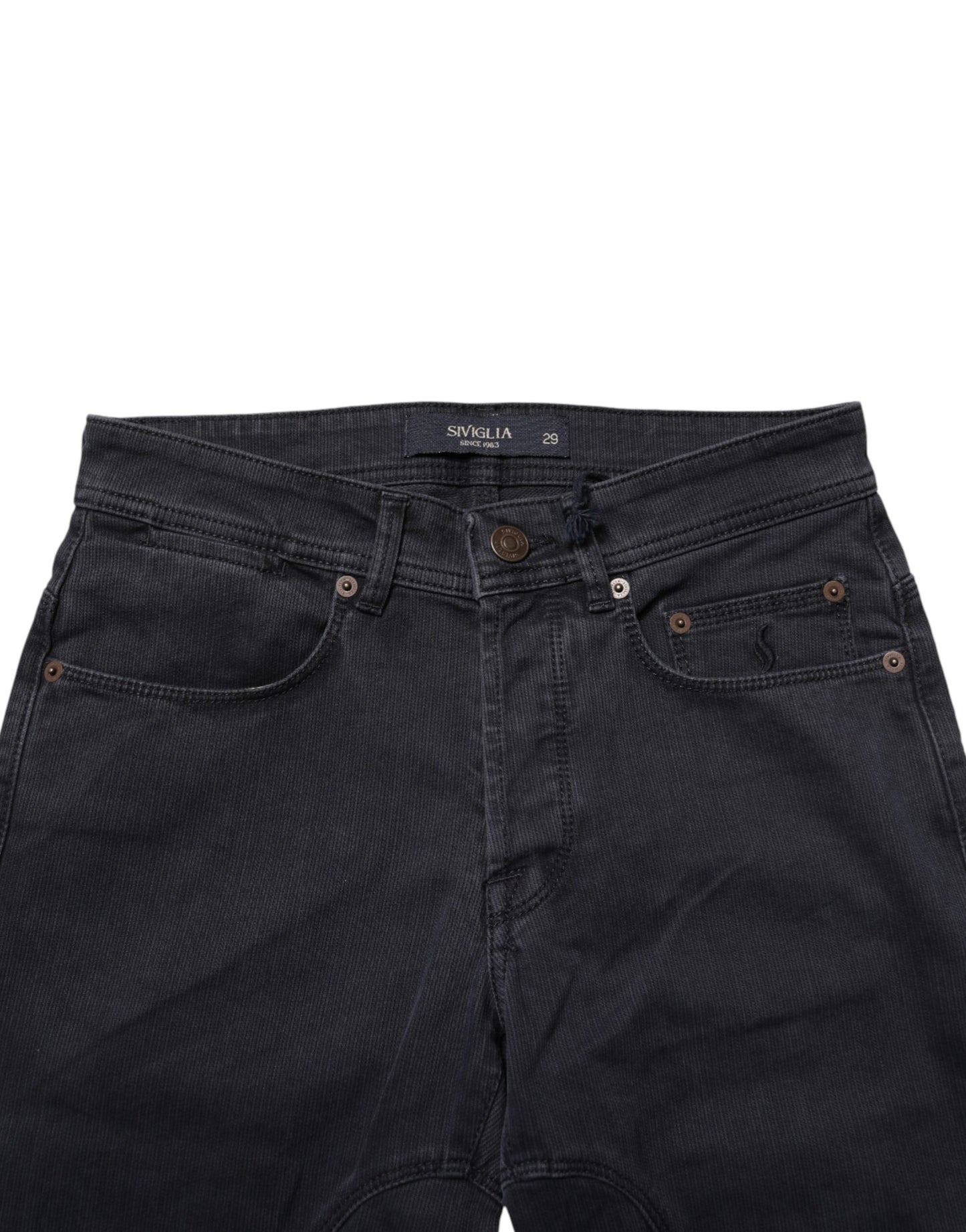 Siviglia Black Cotton Straight Fit Women Denim Trouser Jeans