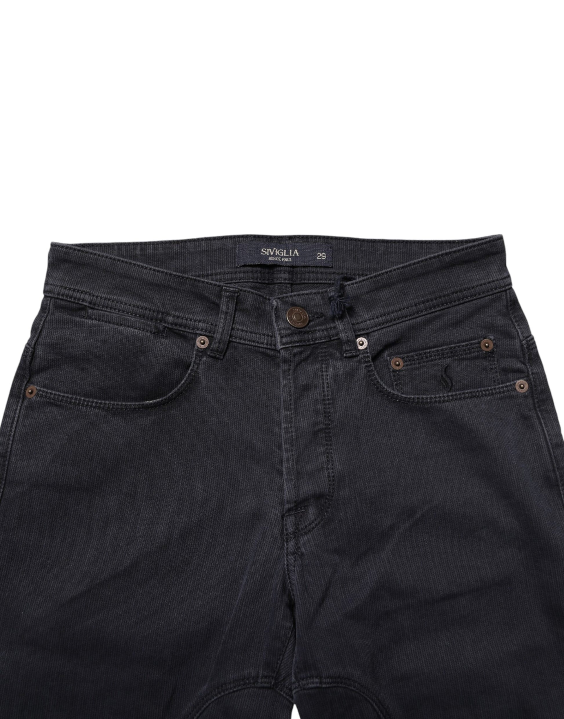 Siviglia Black Cotton Straight Fit Women Denim Trouser Jeans