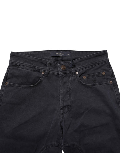 Siviglia Black Cotton Straight Fit Women Denim Trouser Jeans