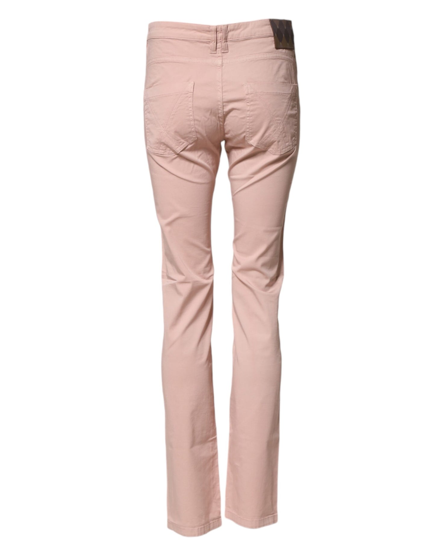 Ballantyne Light Pink Cotton Mid Waist Skinny Fit Denim Jeans