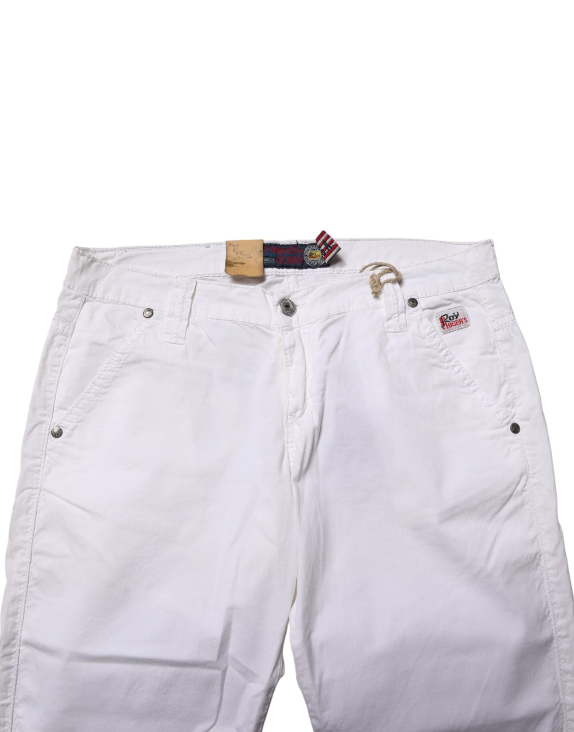 Roy Roger's White Low Waist Bootcut Flared Denim Trouser Jeans