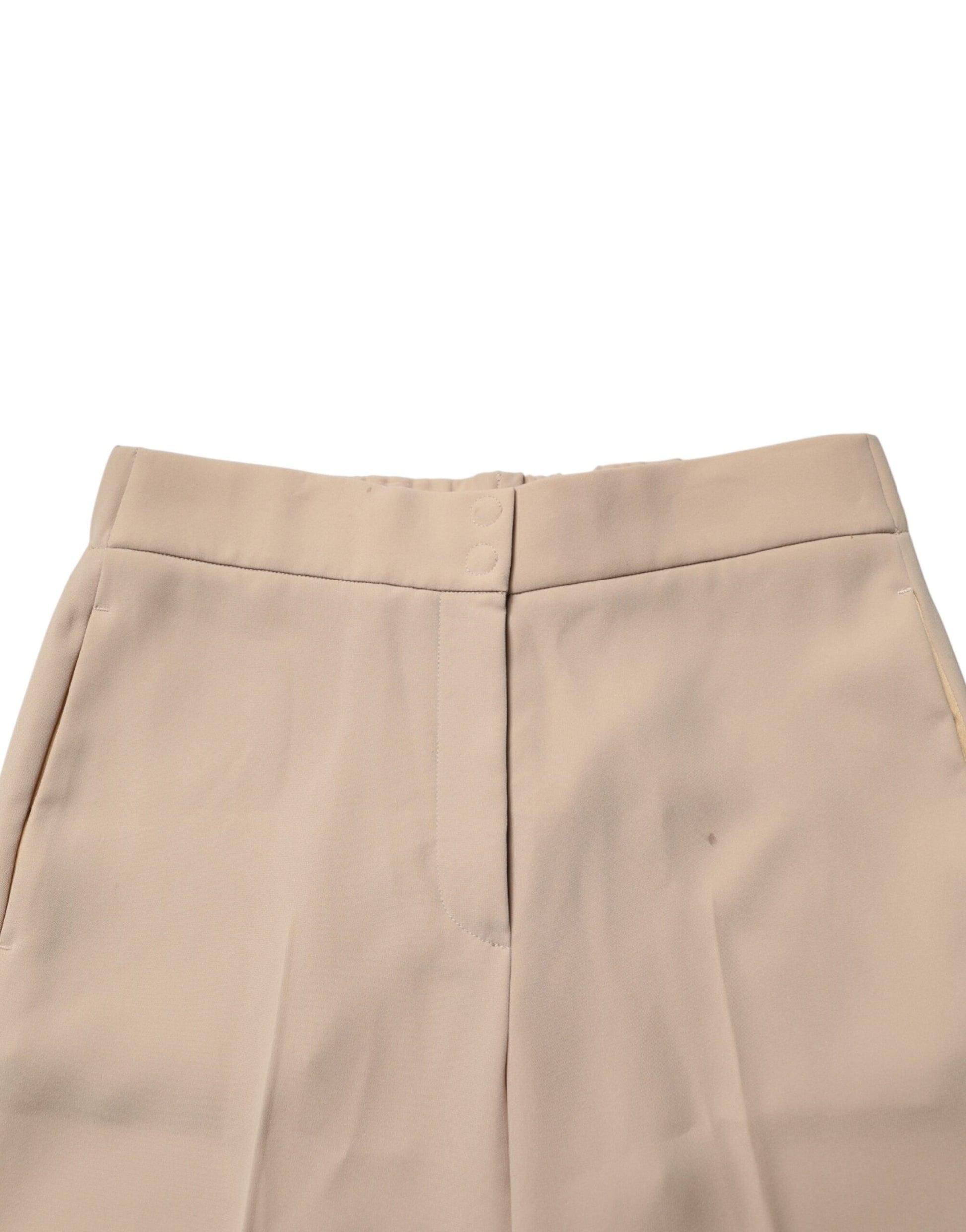 Emporio Armani Beige High Waist Straight Chino Trouser Pants