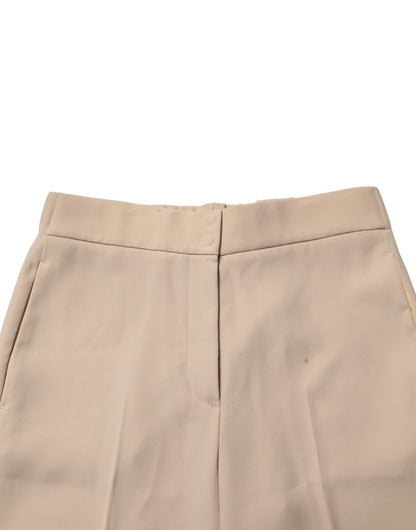 Emporio Armani Beige High Waist Straight Chino Trouser Pants