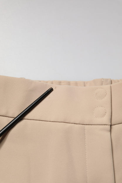 Emporio Armani Beige High Waist Straight Chino Trouser Pants