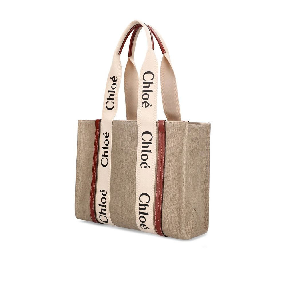 Chloé Beige Woody Tote Medium Bag