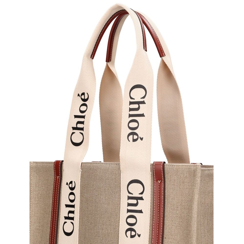 Chloé Beige Woody Tote Medium Bag