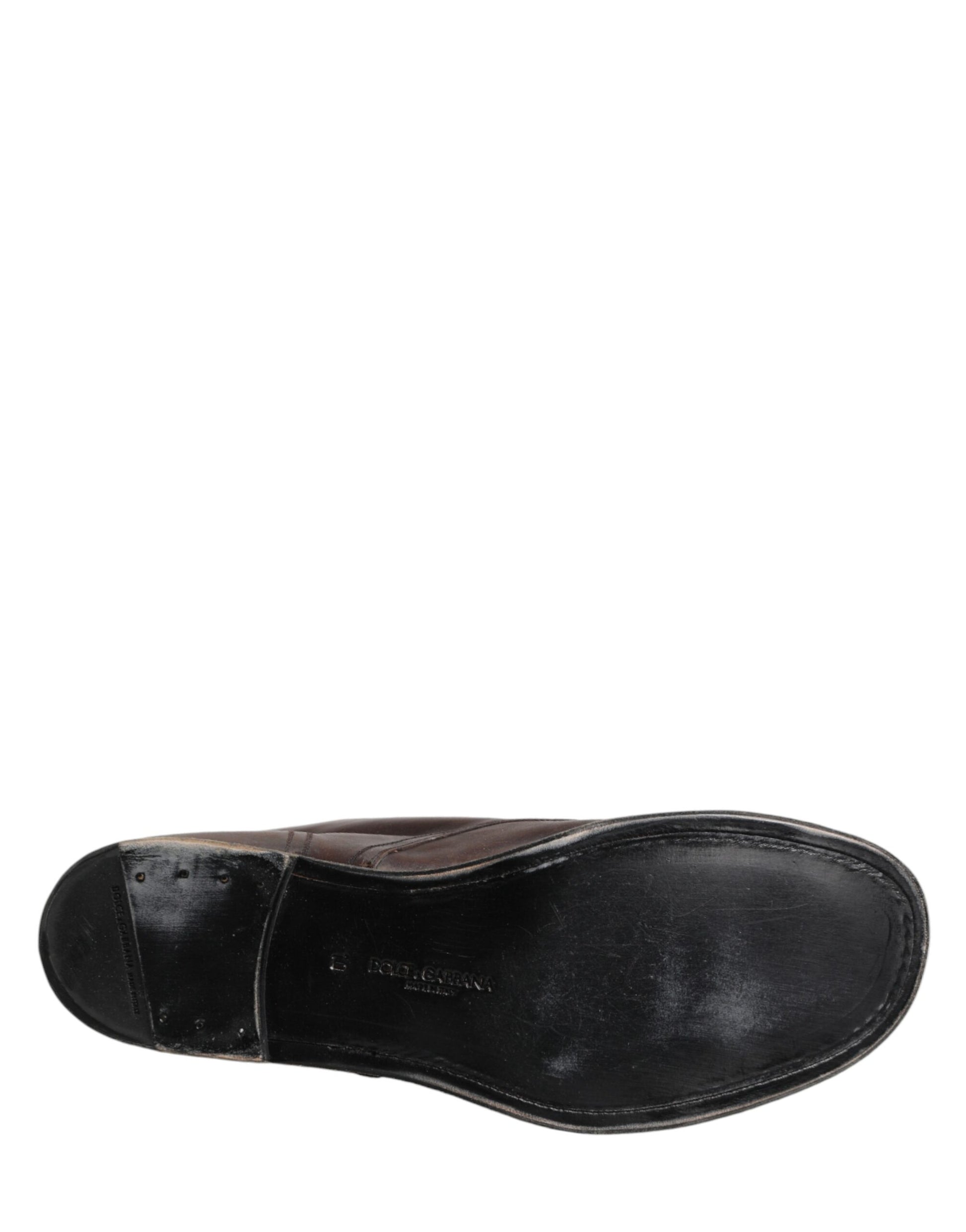 Dolce & Gabbana Brown Lace Up Short Ankle Boots for Men