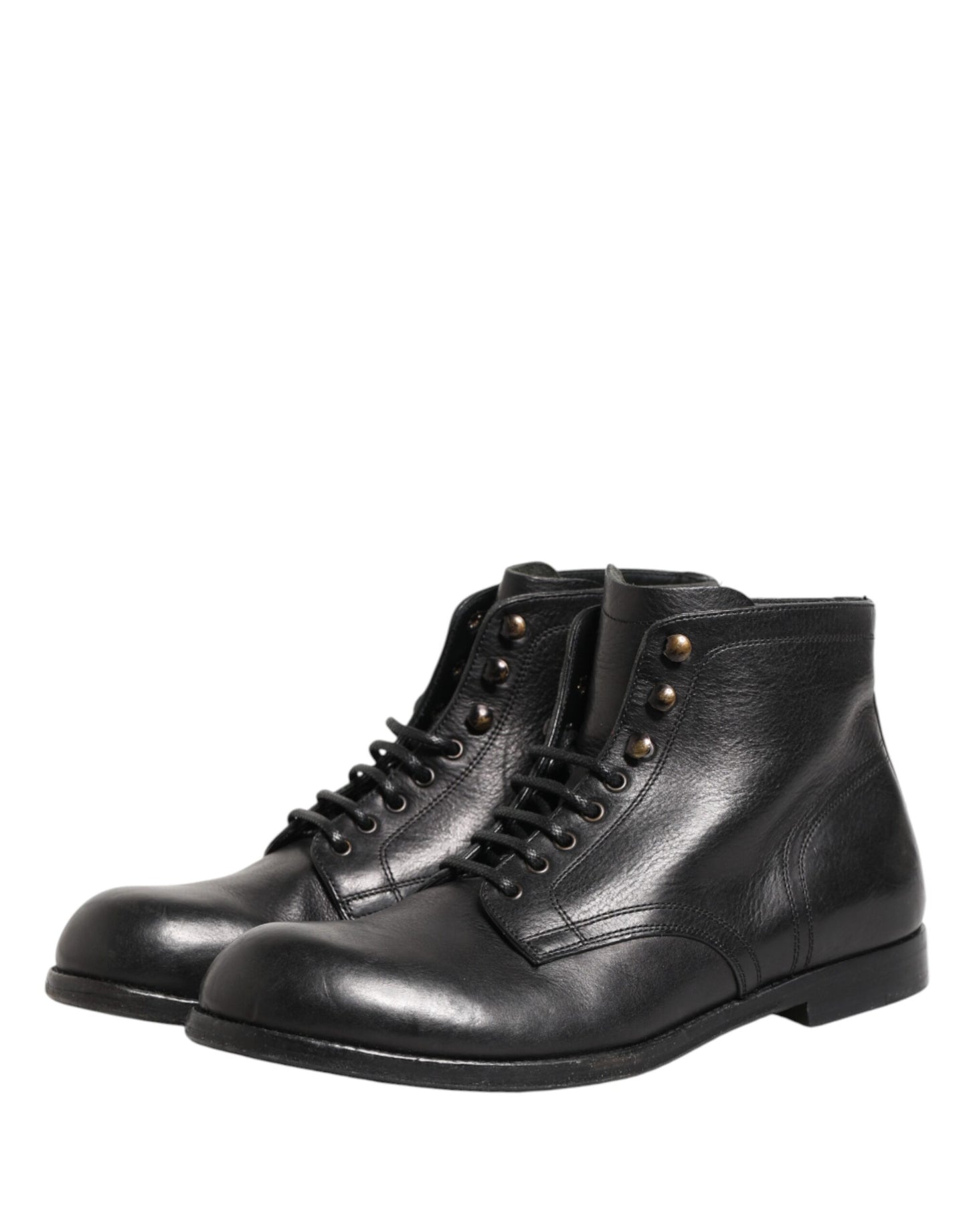 Dolce & Gabbana Black Lace Up Short Ankle Boots for Men