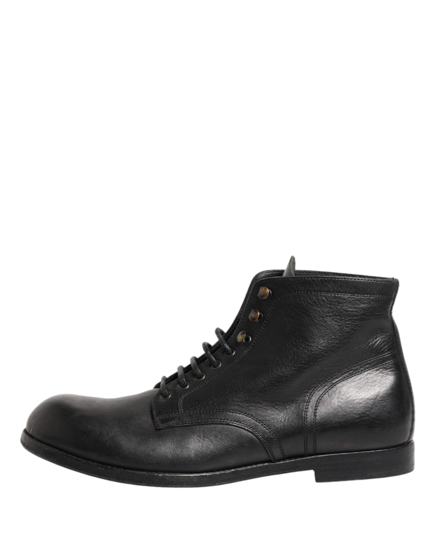 Dolce & Gabbana Black Lace Up Short Ankle Boots for Men