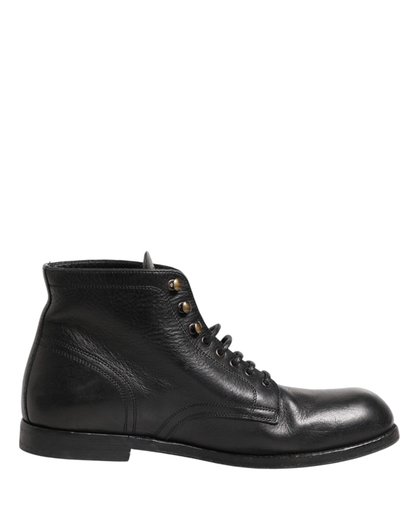 Dolce & Gabbana Black Lace Up Short Ankle Boots for Men