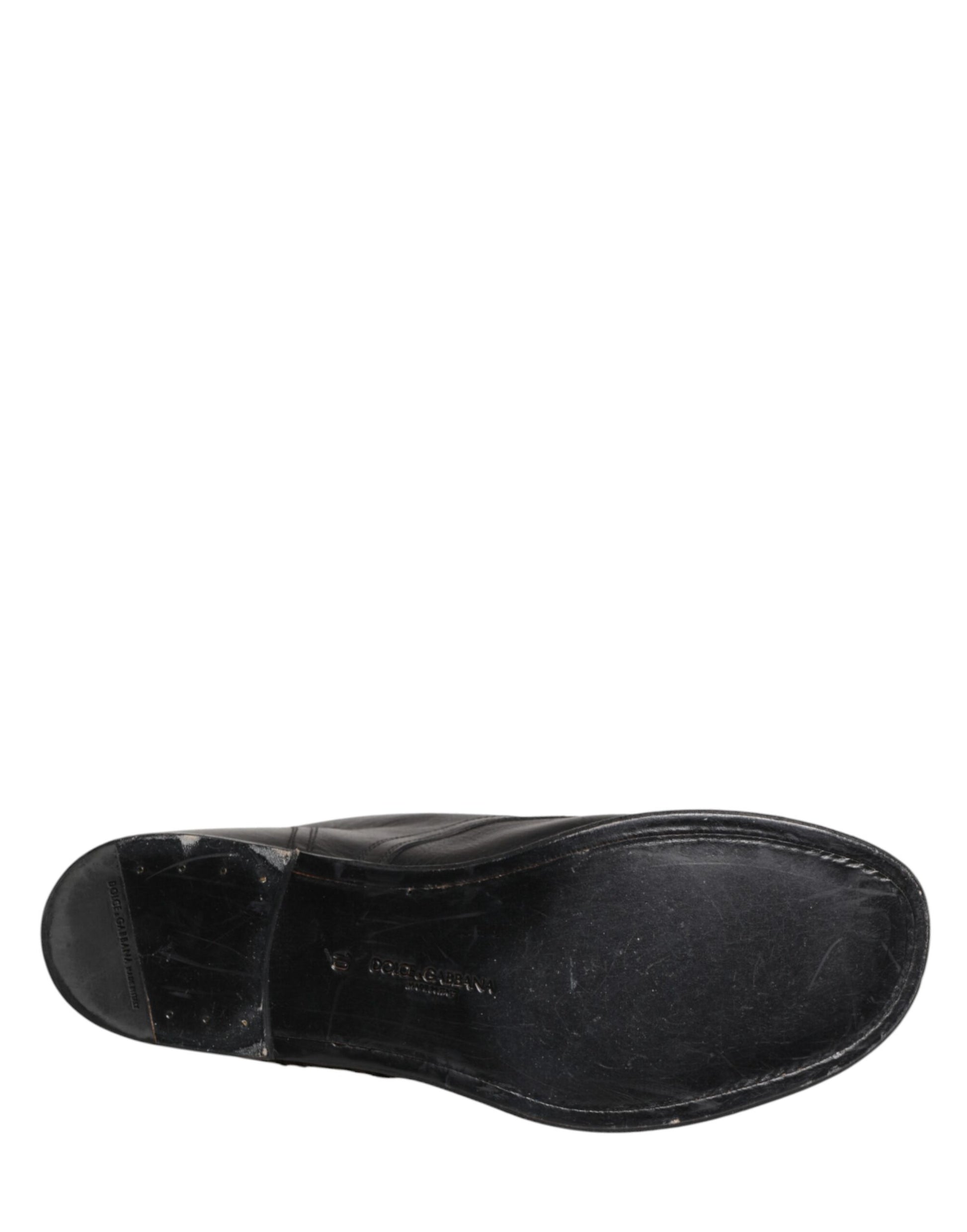 Dolce & Gabbana Black Lace Up Short Ankle Boots for Men