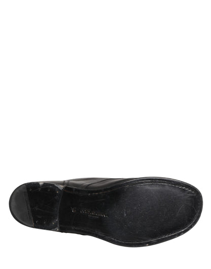 Dolce & Gabbana Black Lace Up Short Ankle Boots for Men