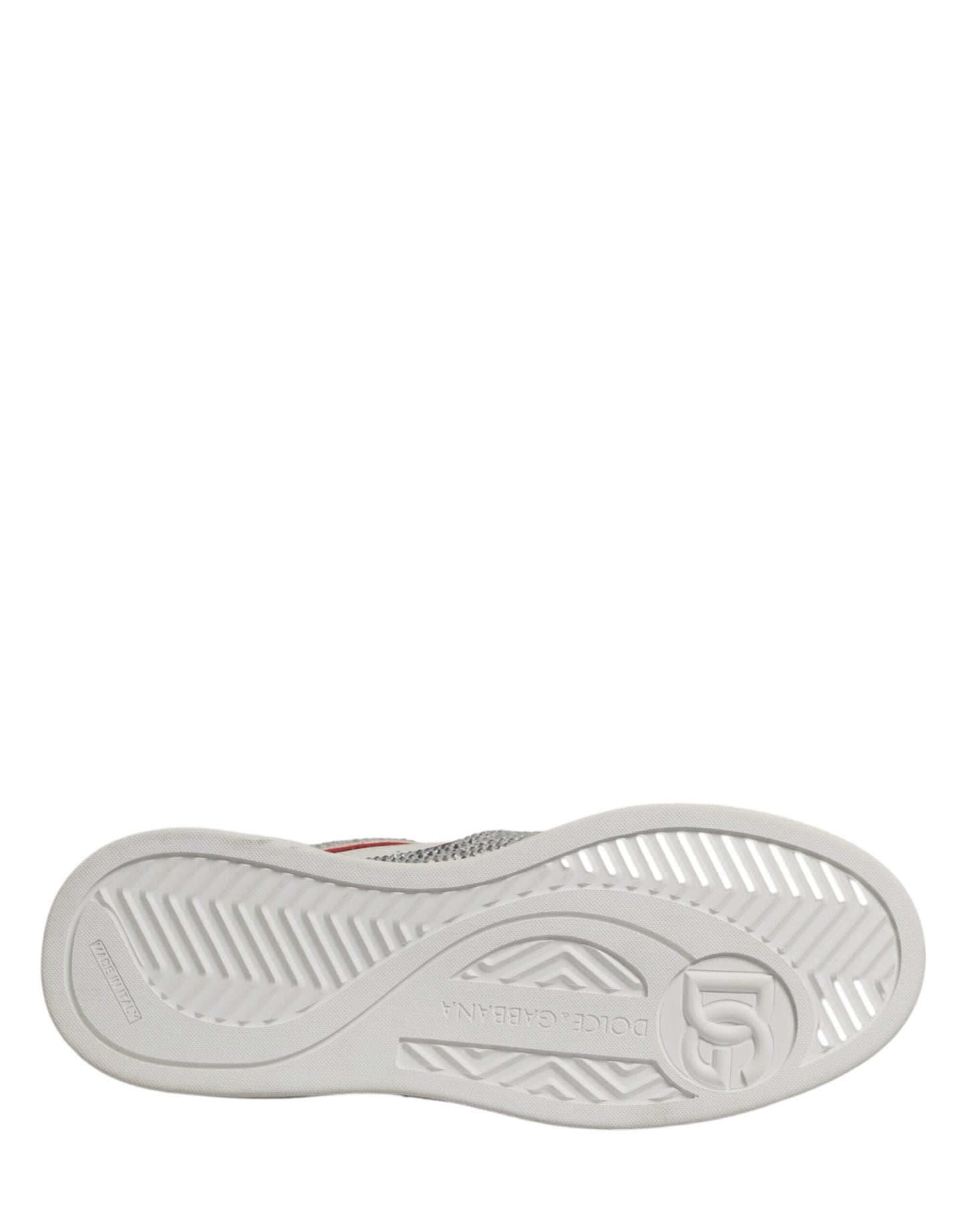 Dolce & Gabbana White Red Rhinestone Embellished Sneakers