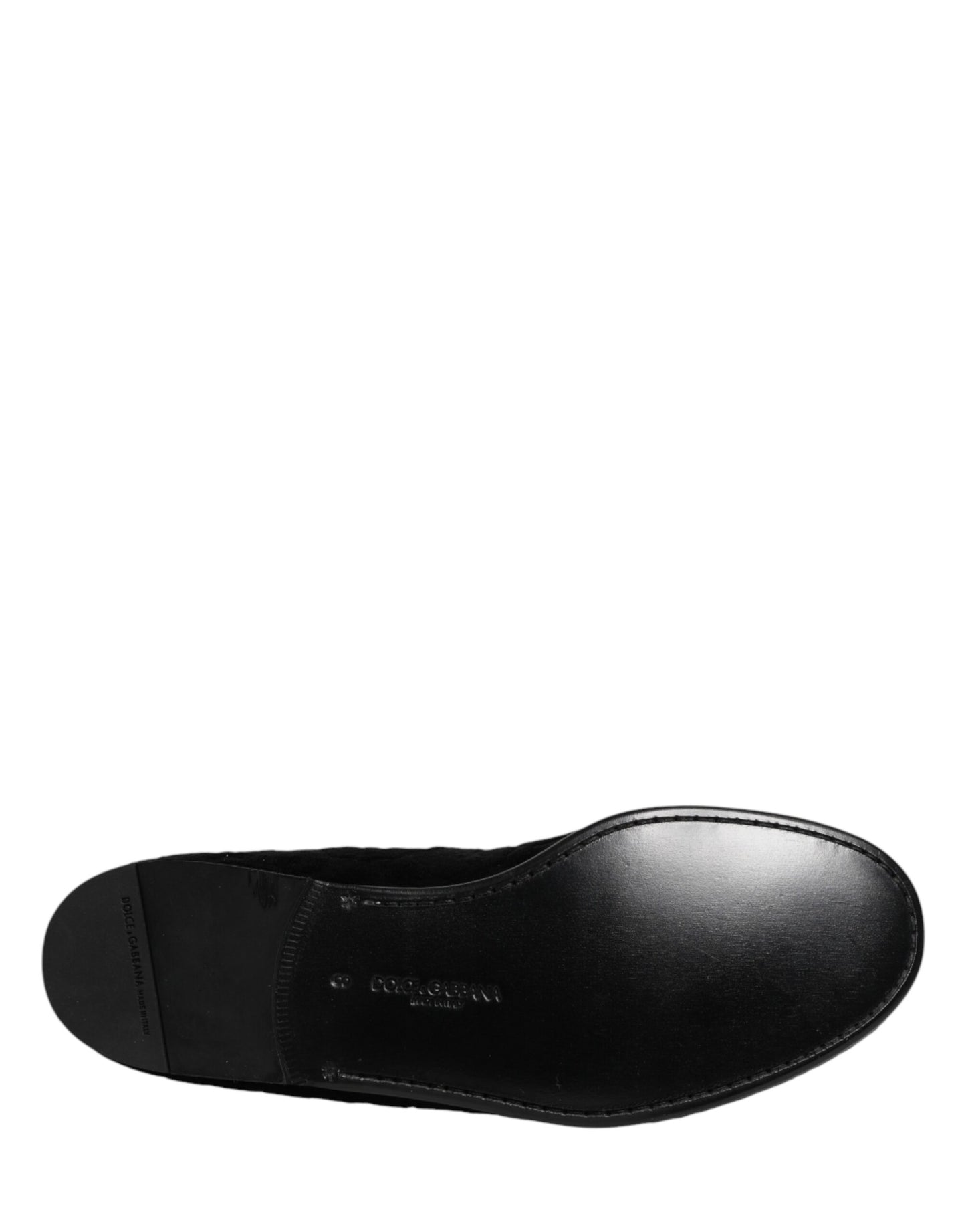 Dolce & Gabbana Black Velvet Slip On Loafers for Men