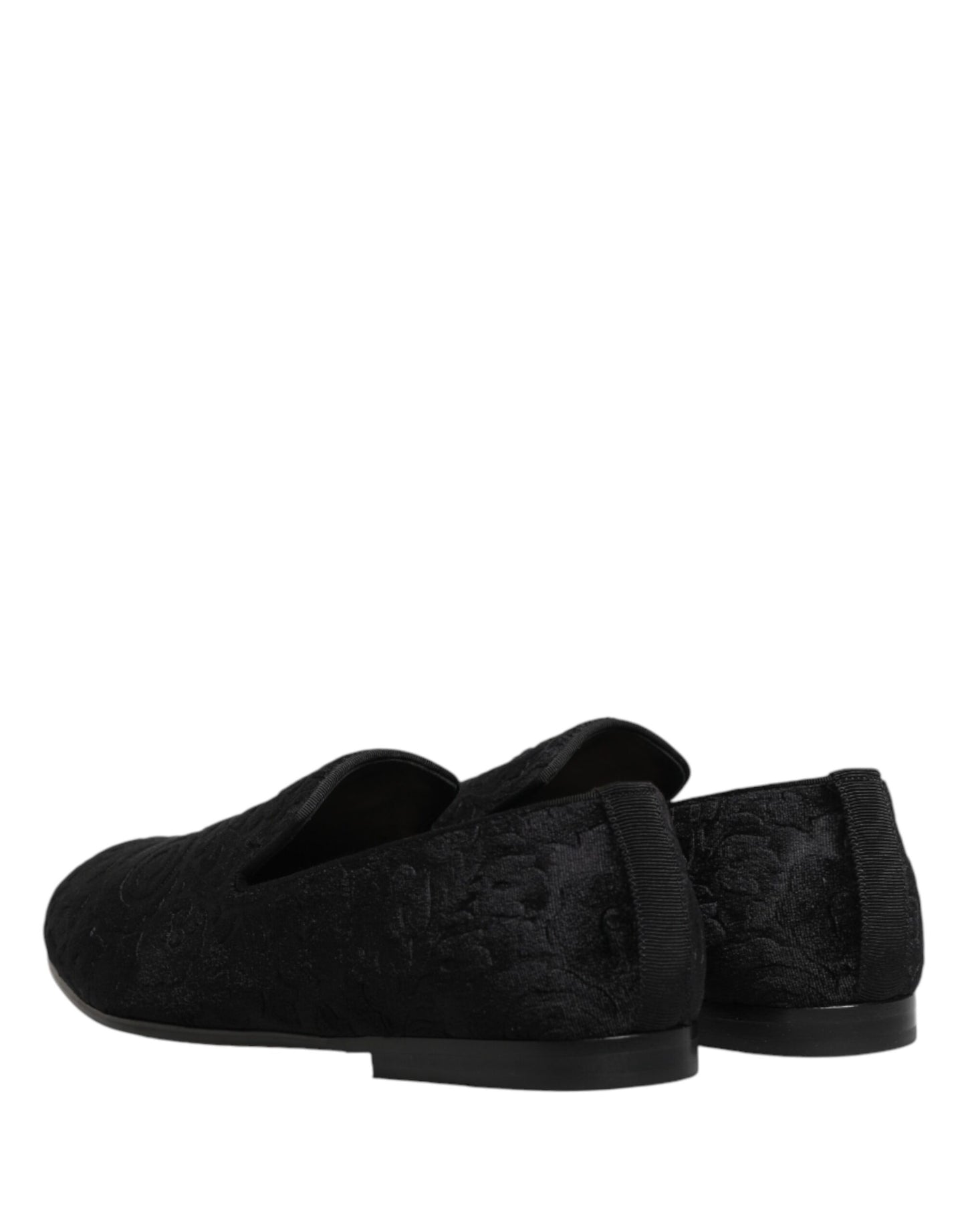 Dolce & Gabbana Black Velvet Slip On Loafers for Men